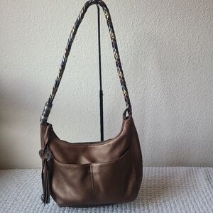 Brighton Hobo Elegant Copper Brown Leather Shoulder Bag